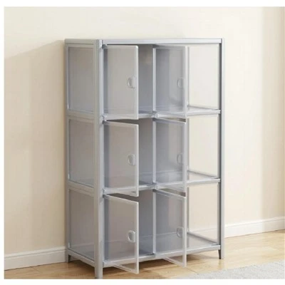 Armoire de rangement pour vêtements en plastique à plusieurs-portes